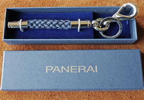 Authentic Panerai Key Chain Keychain Blue Rope Keyring OEM .